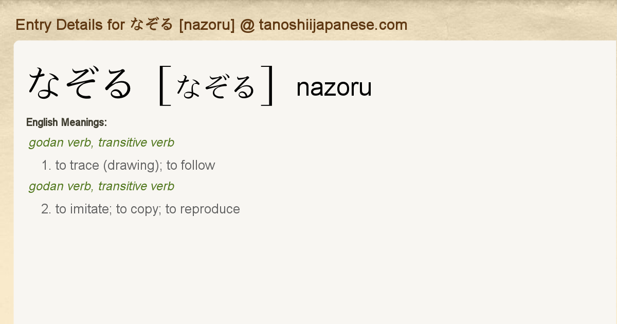 Entry Details For なぞる Nazoru Tanoshii Japanese Entry Details For なぞる Nazoru Tanoshii Japanese