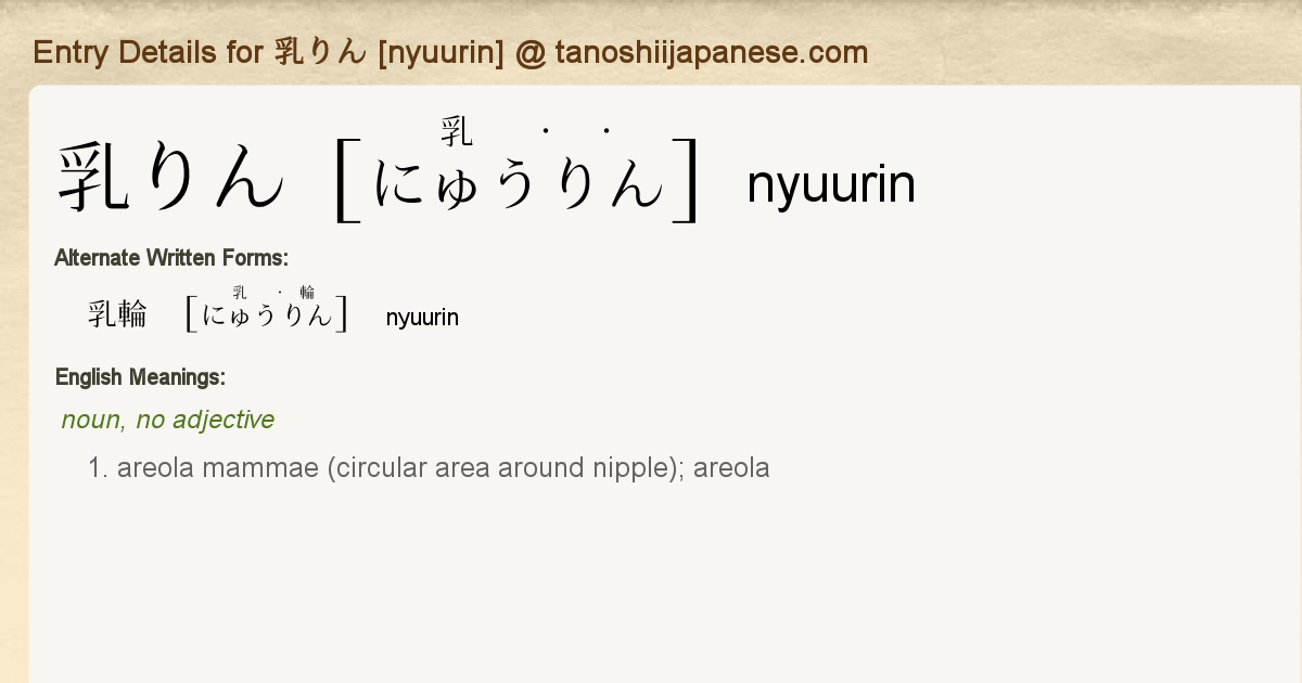 Entry Details For 乳りん Nyuurin Tanoshii Japanese