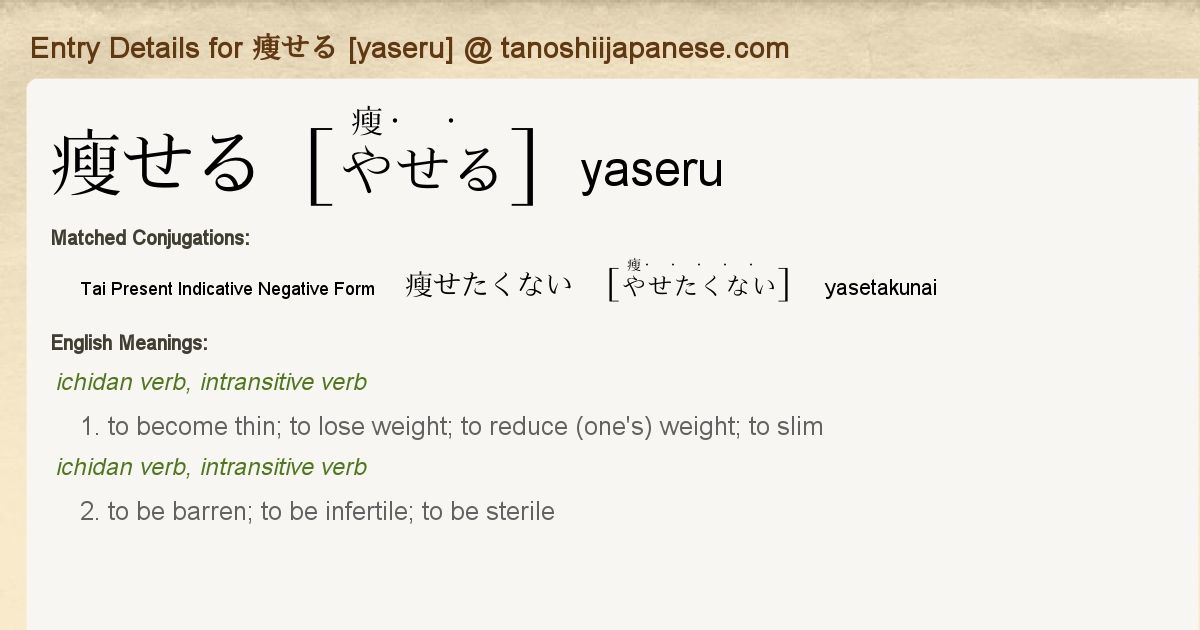 Entry Details For 瘦せたくない Yasetakunai Tanoshii Japanese Entry Details For 瘦せたくない Yasetakunai Tanoshii Japanese