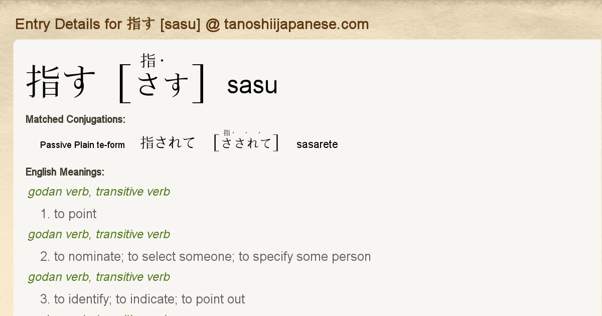 Entry Details For 指されて Sasarete Tanoshii Japanese